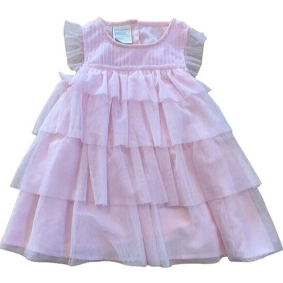 EUC First Impressions Pink Ruffled Tulle Dress For Baby Girls 12M - Picture 1 of 5